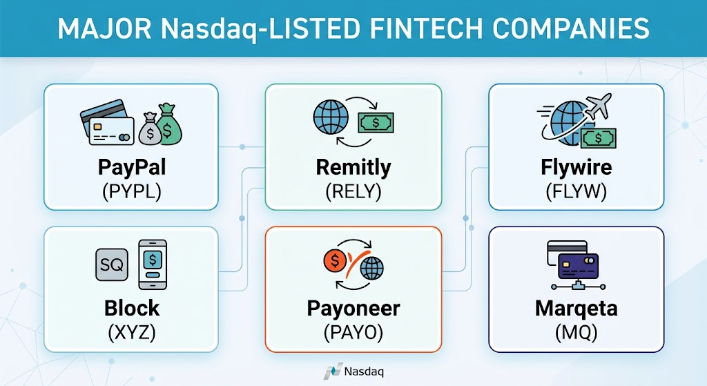 Major Fintech Companies Listed on the Nasdaq